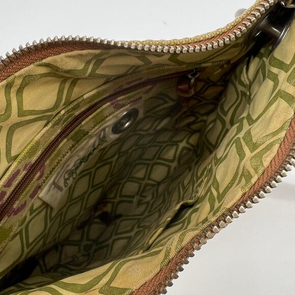 Fossil Green Canvas Weekender Crossbody Bag Leather Trim - Picture 4 of 6